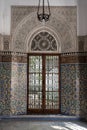 Beautiful wall decoration in the Grande Mosquee de Paris Royalty Free Stock Photo