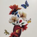 Beautiful wall sticker with butterfly