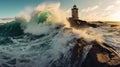 Beautiful wallpaper of lighthouse Royalty Free Stock Photo