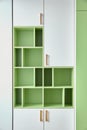 Beautiful wardrobe in green and white colors Royalty Free Stock Photo