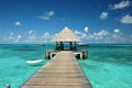 Beautiful warf at Maldives Royalty Free Stock Photo