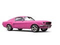 Beautiful warm pink vintage American muscle car
