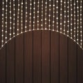 Beautiful Warm White String Lights on Dark Brown Wood Texture