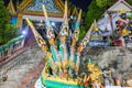 Beautiful Wat Buddhist temple in Phuket Thailand. Decorated in beautiful ornate colours of Gold blue green red a