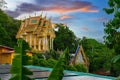 Beautiful Wat Buddhist temples in Old Phuket town Thailand. Decorated in beautiful ornate colours