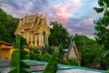 Beautiful Wat Buddhist temples in Old Phuket town Thailand. Decorated in beautiful ornate colours