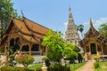 Beautiful Wat Chedi Liam (Temple of the Squared Pagoda), the only ancient temple in the Wiang Kam archaeological area that re Royalty Free Stock Photo