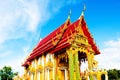 Beautiful Wat Thai golden temple, Photharam Ratchaburi Thailand