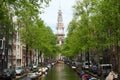 Beautiful water canal in Amsterdam