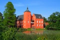 Evening Light on Schloss Bloemersheim Water Castle, Neukirchen-Vluyn, Nordrhein-Westfalen, Germany