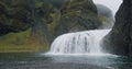 Beautiful water flow of Stjornarfoss waterfall near Kirkjubaejarklaustur at Iceland South coast