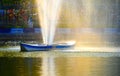 Tourist Spots in Kolkata Boat with Water Fountain Stock Photograph