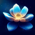Beautiful water lily on dark blue background. Vector illustration. AI Generated Royalty Free Stock Photo