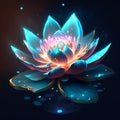 Beautiful water lily, lotus flower, vector illustration. AI generated Royalty Free Stock Photo