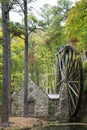 Beautiful water mill in the trees