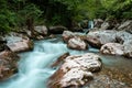 Beautiful water oasis with clean water streams and rocks Royalty Free Stock Photo