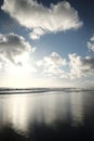 Water reflection in Seminyak Beach Bali. Royalty Free Stock Photo