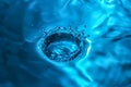 Beautiful water splash drops close up. water purity azure macro. background blue green.