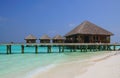 Beautiful water villa on the sea. maldives Royalty Free Stock Photo