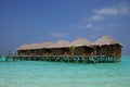 Beautiful water villa on the sea. maldives Royalty Free Stock Photo