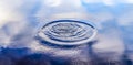 Beautiful water waves and ripples from a drop falling into a water surface of a lake Royalty Free Stock Photo