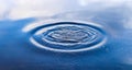 Beautiful water waves and ripples from a drop falling into a water surface of a lake Royalty Free Stock Photo