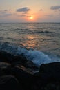 Beautiful Water waves at sunset Royalty Free Stock Photo