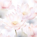 Beautiful watercolor background with lotus flowers. Vector illustration. Royalty Free Stock Photo