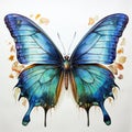 Beautiful watercolor butterfly on a light background Royalty Free Stock Photo