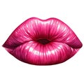 pink Kiss lipstick mouth clipart watercolour