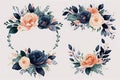 Beautiful watercolor floral bouquets. Generative ai design Royalty Free Stock Photo