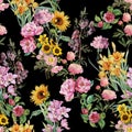 Seamless beautiful vintage floral pattern with abstract digital floral textures background pattern