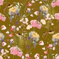 Seamless beautiful vintage floral pattern with abstract digital floral textures background pattern