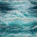 Beautiful watercolor painting of ocean water in shades of blue Royalty Free Stock Photo