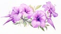 Beautiful Watercolor Petunia Illustration With Yucca Tree