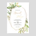 Beautiful watercolor wedding card template