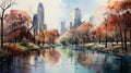 Beautiful watercolors of London city parks