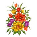 Beautiful watercolour bouquet of flowers