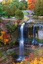 Beautiful waterfall in autumn colors