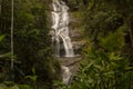 Beautiful waterfall called `Cascatinha Taunay` on green nature in the Atlantic Rainforest, Tijuca Forest National Park Royalty Free Stock Photo