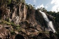 Beautiful waterfall on a cliff in Vietnam