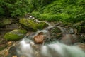 Beautiful Waterfall in deep forest at Waterfall in Himalayas, Sainj Valley, Himachal Pradesh, India Royalty Free Stock Photo