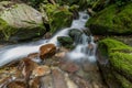 Beautiful Waterfall in deep forest at Waterfall in Himalayas, Sainj Valley, Himachal Pradesh, India Royalty Free Stock Photo