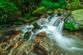 Beautiful Waterfall in deep forest at Waterfall in Himalayas, Sainj Valley, Himachal Pradesh, India Royalty Free Stock Photo