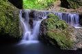 Beautiful waterfall deep in the forest Royalty Free Stock Photo