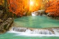 A beautiful waterfall deep in the tropical forest.