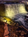 Beautiful waterfall in downtown Menomonee Falls, Wisconsin Royalty Free Stock Photo