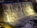 Beautiful waterfall in downtown Menomonee Falls, Wisconsin Royalty Free Stock Photo