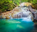 Beautiful waterfall at Erawan national park, Thailand Royalty Free Stock Photo