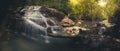 Beautiful waterfall at Erawan national park, Thailand. Panorama